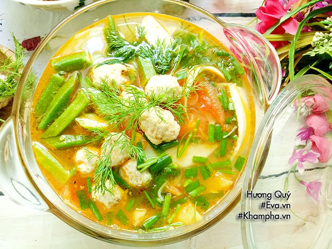 Canh riêu chả cá thác lác chua chua thanh mát dễ ăn