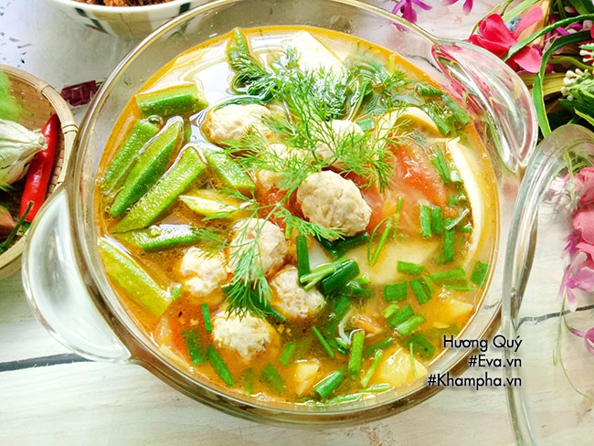 Canh riêu chả cá thác lác chua chua thanh mát dễ ăn