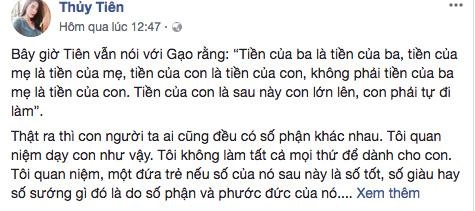 Con gái 4 tuổi thuỷ tiên đã khẳng định không đi làm vì phải để tiền cho con