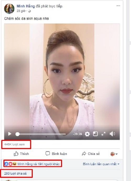 Minh hằng bị fan soi gương mặt lạ cằm lệch hẳn trong lúc livestream