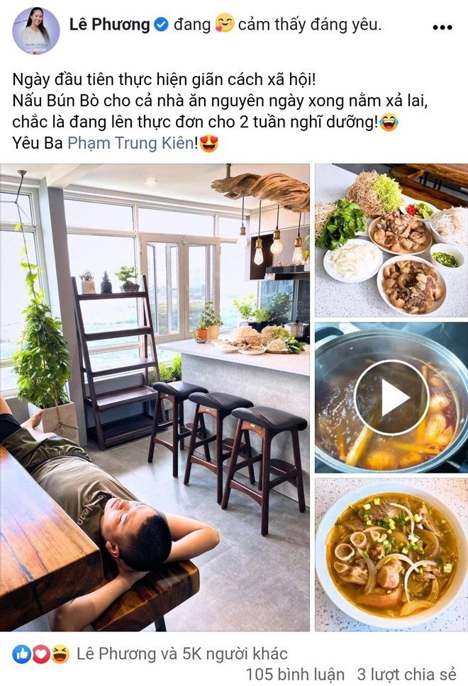 Sài gòn giãn cách lê phương bảo thy được chồng phục vụ lan khuê nấu 3 bữa tắm 4 lần