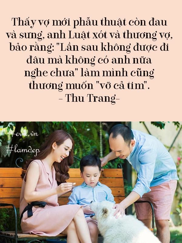 Thu trang chồng tôi rưng rưng nước mắt vì xót vợ một mình qua hàn phẫu thuật