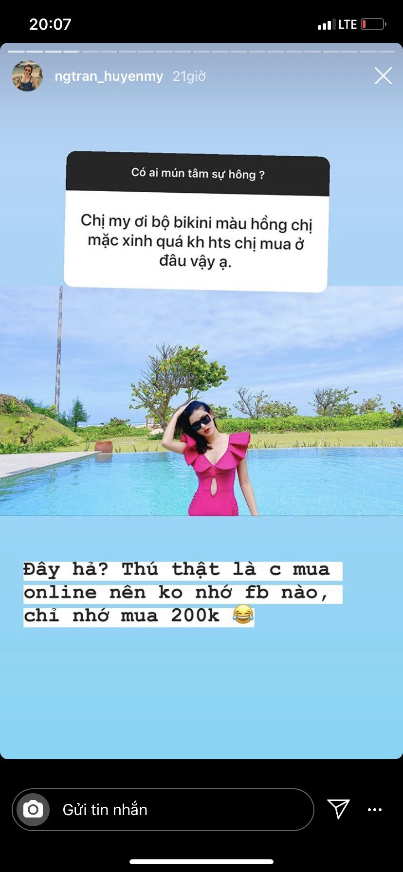 Tin được không á hậu rich kid huyền my vẫn diện bikini chỉ 200 ngàn đồng