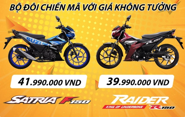 Suzuki raider và satria giảm sâu đến 5 triệu đồng sau khi được điều chính giá bán lẻ đề xuất