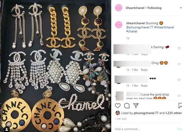 Khoe 9 đôi bông tai quý hiếm mới mua phượng chanel được instagram nước ngoài nhắc tên