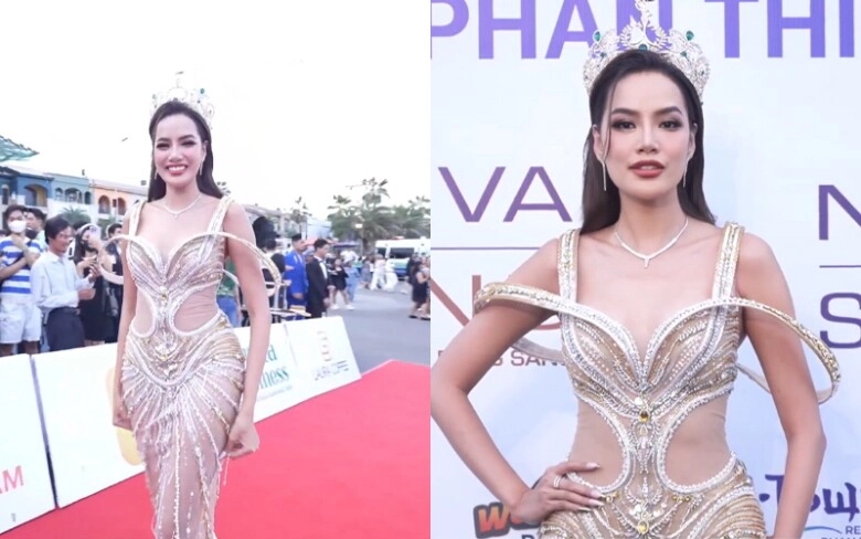 Thảm đỏ miss grand vietnam 2024 hoa hậu lê hoàng phương lộng lẫy siêu mẫu minh tú tóc ngắn khác lạ