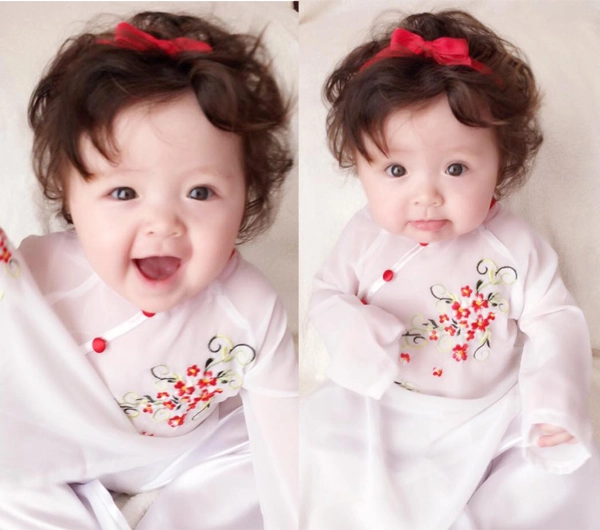 Các sao nhí gọi mùa xuân về với áo dài sặc sỡ