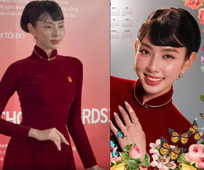 Hoa hậu thùy tiên khoe eo 58cm với áo dài truyền thống đeo một món phụ kiện ai cũng khen tinh tế