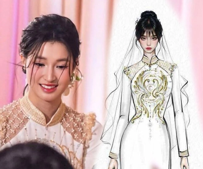 Lộ thiết kế áo dài của á hậu phương nhi và chồng thiếu gia có một chi tiết xứng tầm con dâu tỷ phú số 1 việt nam