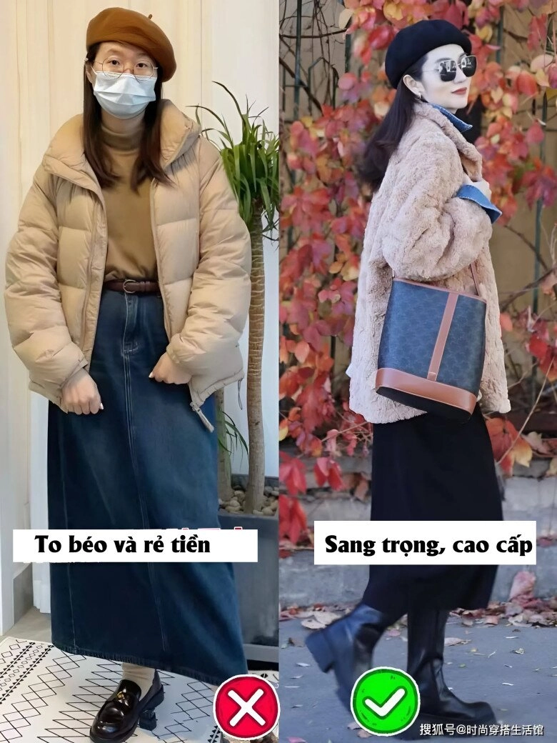Trong tất cả các kiểu áo khoác đây là chiếc áo mặc cùng váy tôi thấy béo và xấu nhất