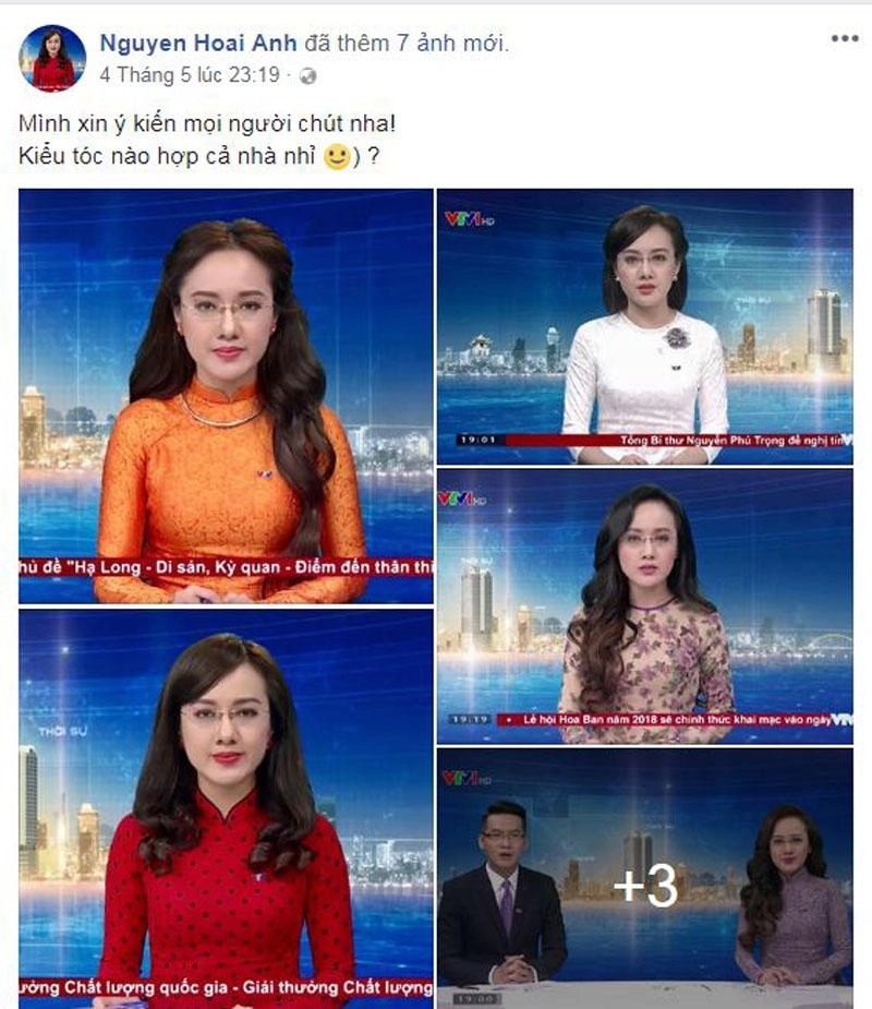 Băn khoăn về kiểu tóc khi lên sóng btv hoài anh đăng đàn xin ý kiến khán giả