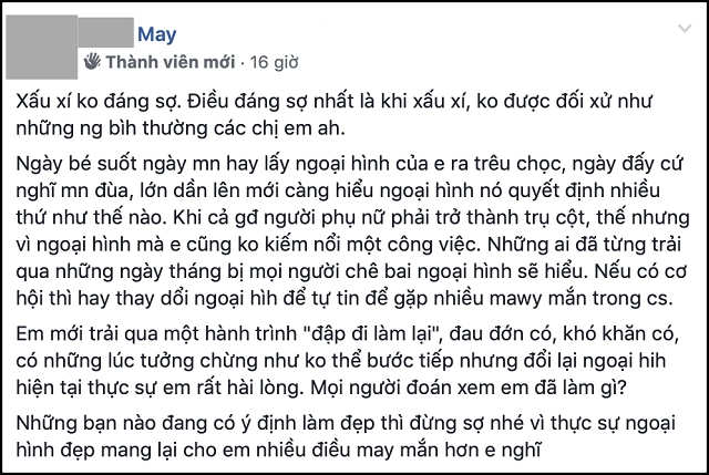 Bị chê mặt xấu xí chỉ đem lại vận xui cô gái quyết lột xác ngoạn mục và kết quả