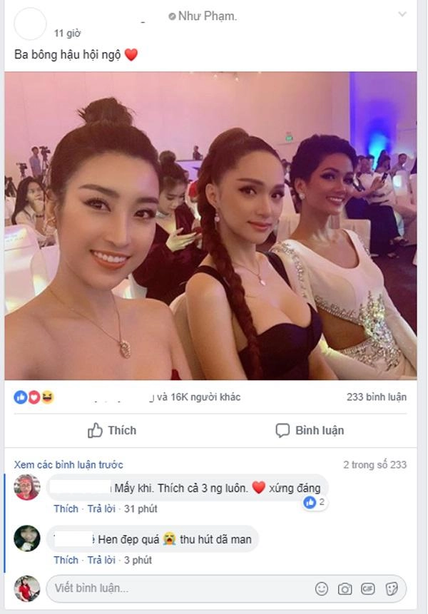 Bức ảnh hot nhất tối qua 3 nàng hậu trong 1 khung hình không ai chịu thua ai phân nào