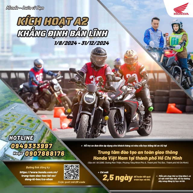 Chưa có bằng a2 cũng đừng lo vì honda việt nam sẽ lo tận nơi luôn cho bạn
