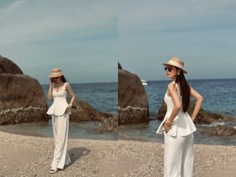 Đi biển không mặc bikini dâu hào môn phanh lee lên đồ chứng minh khí chất chuẩn phu nhân hào môn
