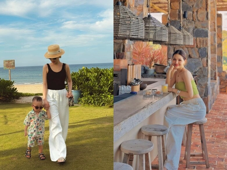 Đi biển không mặc bikini dâu hào môn phanh lee lên đồ chứng minh khí chất chuẩn phu nhân hào môn