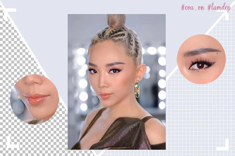 Elly trần trở lại với lông mày đích thực trong khi đó lông mày hà anh bỏ chủ đi chơi
