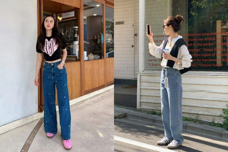 Mặc quần ống rộng mang giày cao gót hay giày đế bệt có một kiểu giày chân ái khiến dân công sở mê mẩn