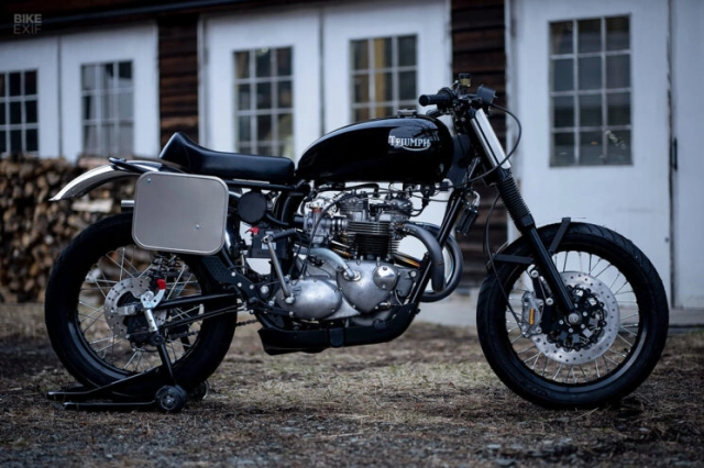 Một chiếc xe đua triumph t140 lấy cảm hứng từ tr6 của steve mcqueen