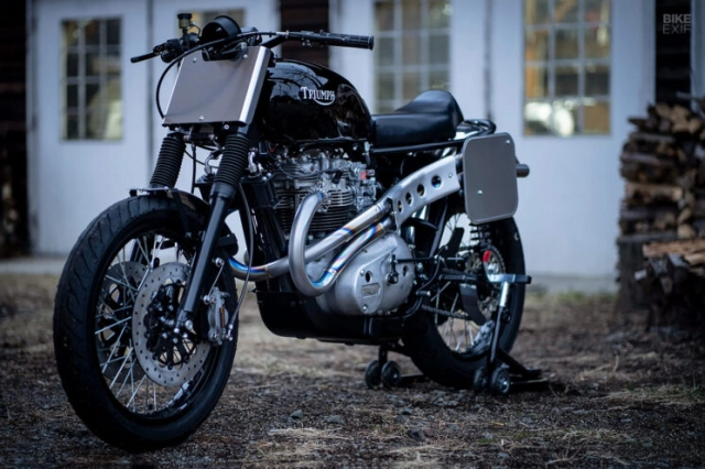 Một chiếc xe đua triumph t140 lấy cảm hứng từ tr6 của steve mcqueen