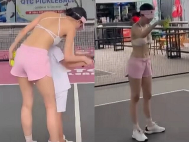 Ngọc trinh đổi gu ăn mặc sau khi bị chỉ trích vì diện đồ hở bạo đi đánh pickleball