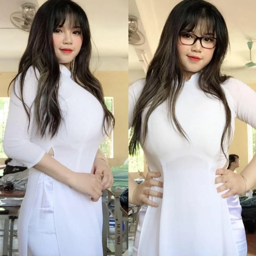 Nữ sinh hải dương vất vả chọn áo dài ngày tốt nghiệp vì vòng 1 hơn 110 cm