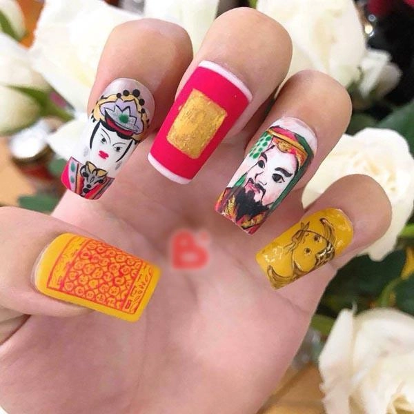 Tết thì sơn móng hoa noel sơn móng màu đỏ tháng cô hồn chị em vẽ gì