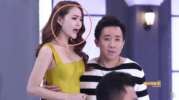 Xuất hiện tại the face minh hằng gây ngạc nhiên bởi chiếc cằm muốn xuyên thủng vạn vật