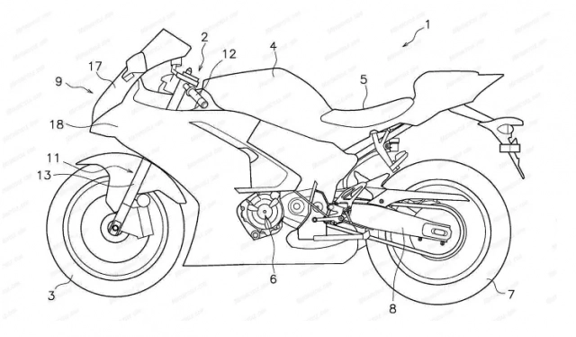 Yamaha r7 thế hệ mới được tiết lộ trong hồ sơ bằng sáng chế của hãng xe nhật bản