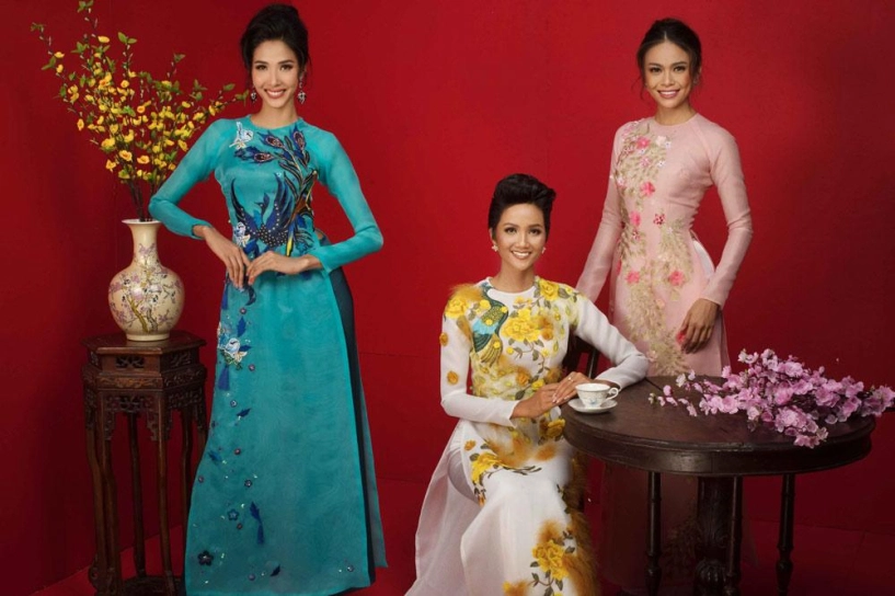 3 mỹ nhân đình đám của hoa hậu hoàn vũ việt nam khoe sắc với áo dài tết