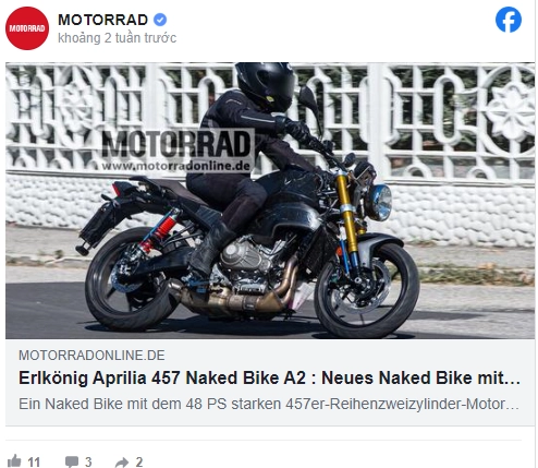Aprilia tuono 457 đã sẵn sàng để ra mắt trong năm nay