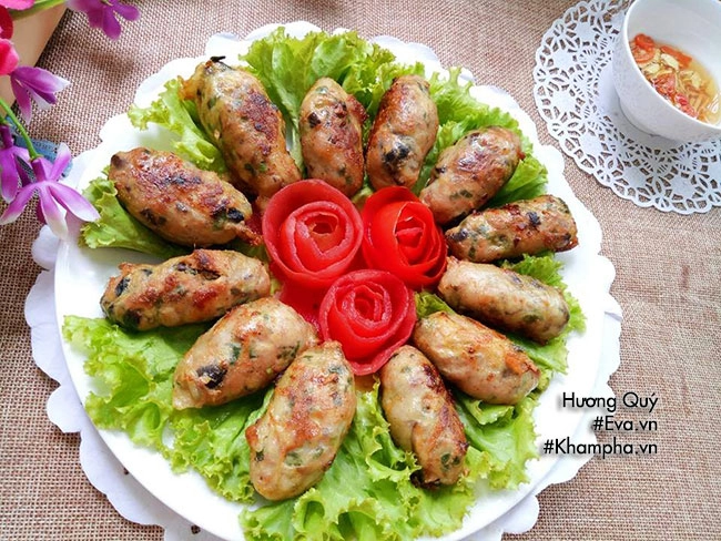 Chả ốc bươu cuốn mỡ chài lạ miệng đậm đà khó quên