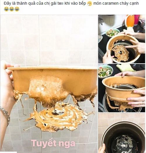 Cô gái hăng hái vào bếp làm caramel cháy cạnh khiến dân mạng cười nổ bụng khi thấy kết quả