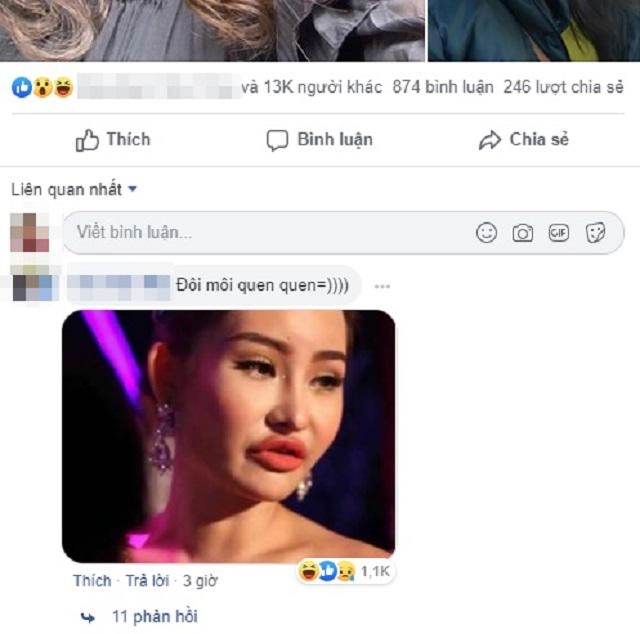 Đã tìm ra phiên bản thẩm mỹ hỏng môi tều giống hệt lê âu ngân anh không ai khác là