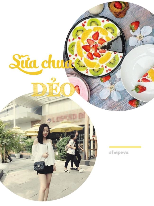 Gái đảm hn mách cách làm sữa chua dẻo hoa quả đẹp ai nhìn cũng tưởng là bánh