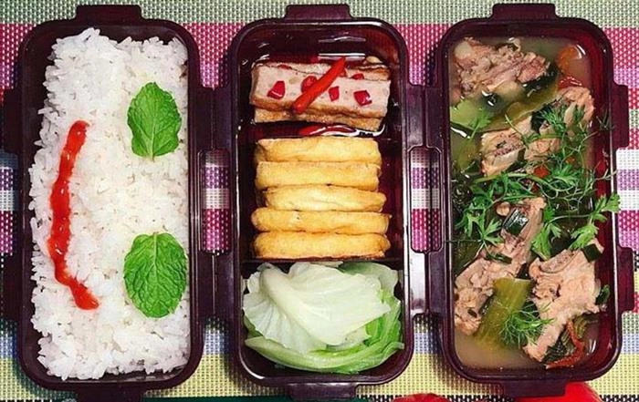 gato với những hộp cơm đẹp xuất sắc đồng nghiệp của chồng còn muốn ăn ké