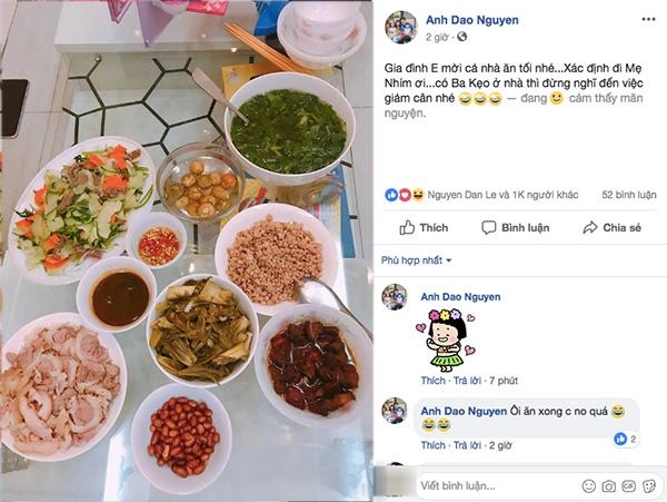 Vợ hồng đăng khoe cơm 2 người lớn 4 đĩa thịt đan lê vào nói câu ai cũng đồng tình