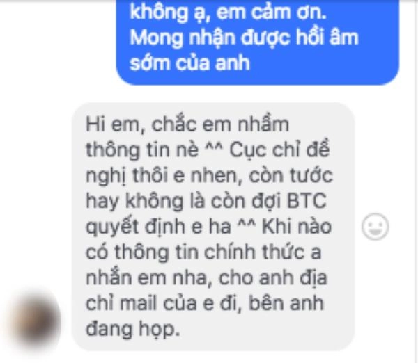 Hot đại diện hh đại dương lên tiếng phủ nhận thông tin tước vương miện