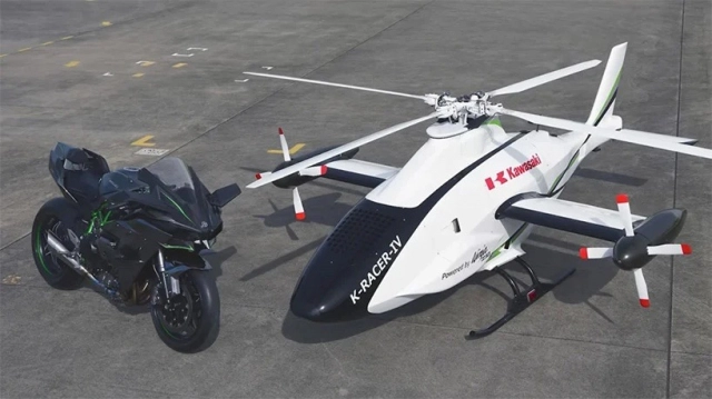Kawasaki cho thấy sự đổi mới khi lắp động cơ h2r trên trực thăng không người lái