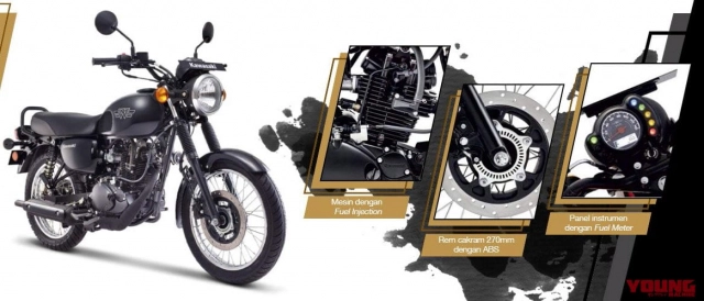 Kawasaki công bố w175 2025 mới có kích thước thân xe lớn hơn và hệ thống phun xăng mới