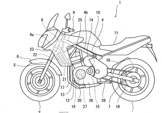 Kawasaki versys 7 được cấp bằng sáng chế động cơ điện hybrid