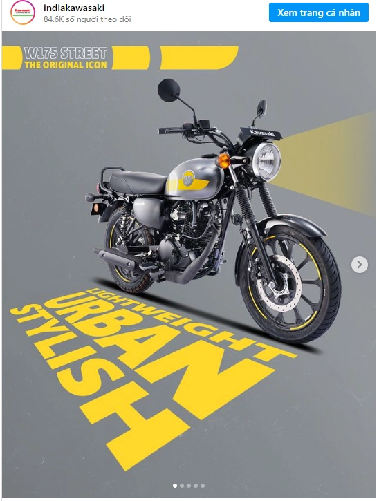 Kawasaki w175 2024 thay đổi dàn chân mới có giá bán quy đổi chưa đến 40 triệu đồng
