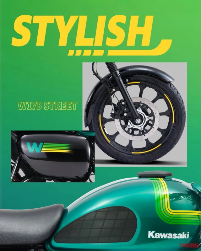 Kawasaki w175 2024 thay đổi dàn chân mới có giá bán quy đổi chưa đến 40 triệu đồng