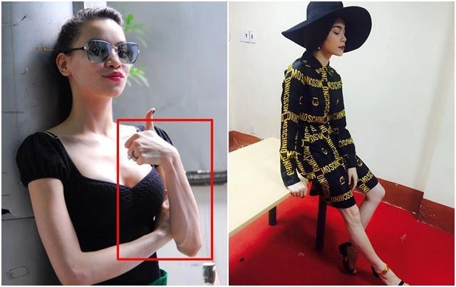 Là 2 biểu tượng nhan sắc nhưng hà hồ hà tăng cũng có lúc gầy nhẳng như xác ve
