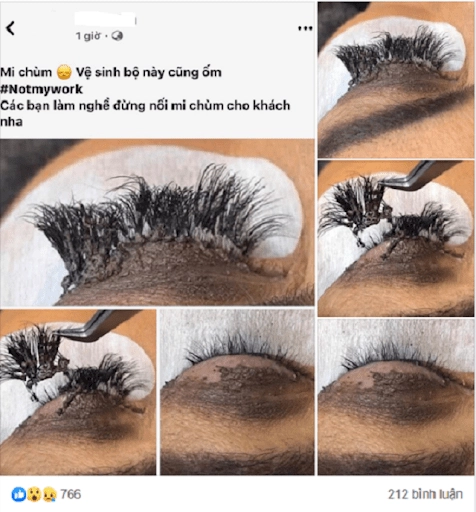Loạt ảnh rợn cả người khiến chị em rùng mình xem xong còn ai dám đi nối mi