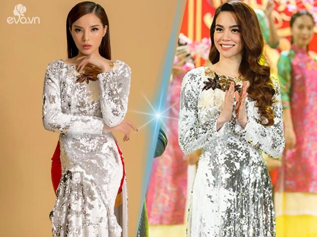 Mới đầu năm hồ ngọc hà đã đụng hàng áo dài với hoa hậu kỳ duyên