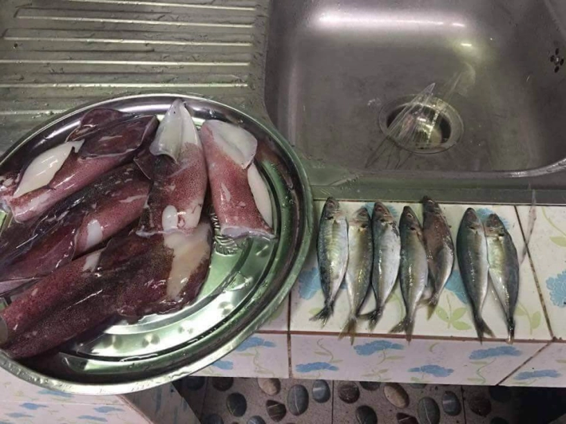 Mua 6 con mực về mổ được thêm 6 con cá cô gái hoang mang không biết lời hay lỗ