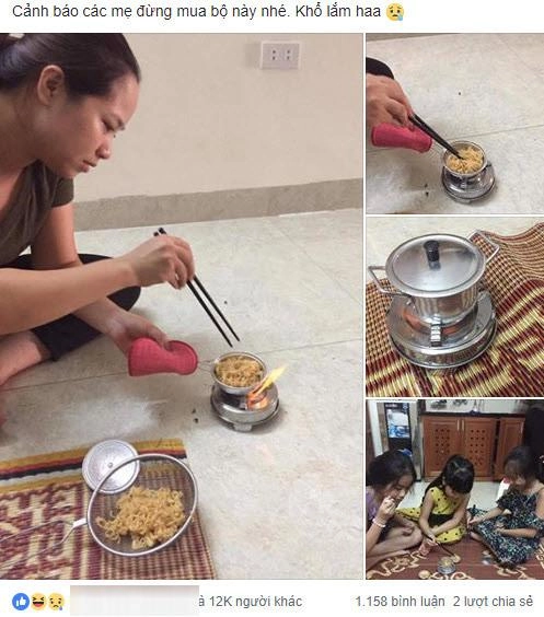 Nghe lời con mua bộ đồ nấu mì trên mạng bà mẹ khóc cạn nước mắt khi nhận hàng