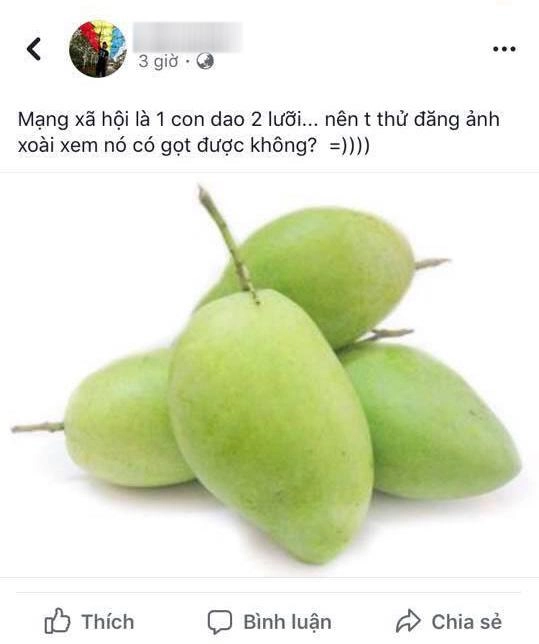 Nghe mxh là con dao hai lưỡi chàng trai đăng ảnh xoài xem có gọt được không và cái kết