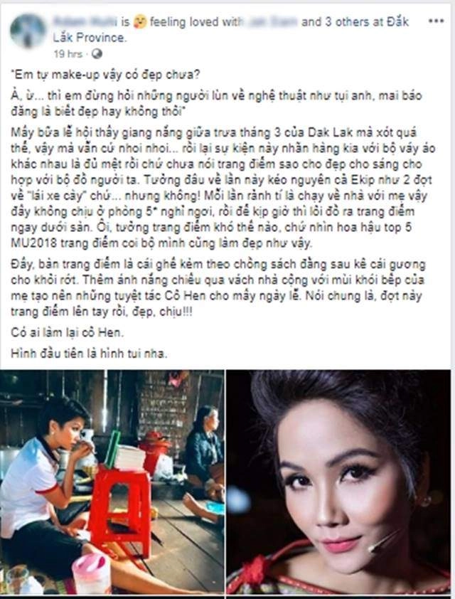 Ngồi bệt dưới sàn nhà tự tay họa mặt hhen niê khiến mọi người phát cuồng với cái kết